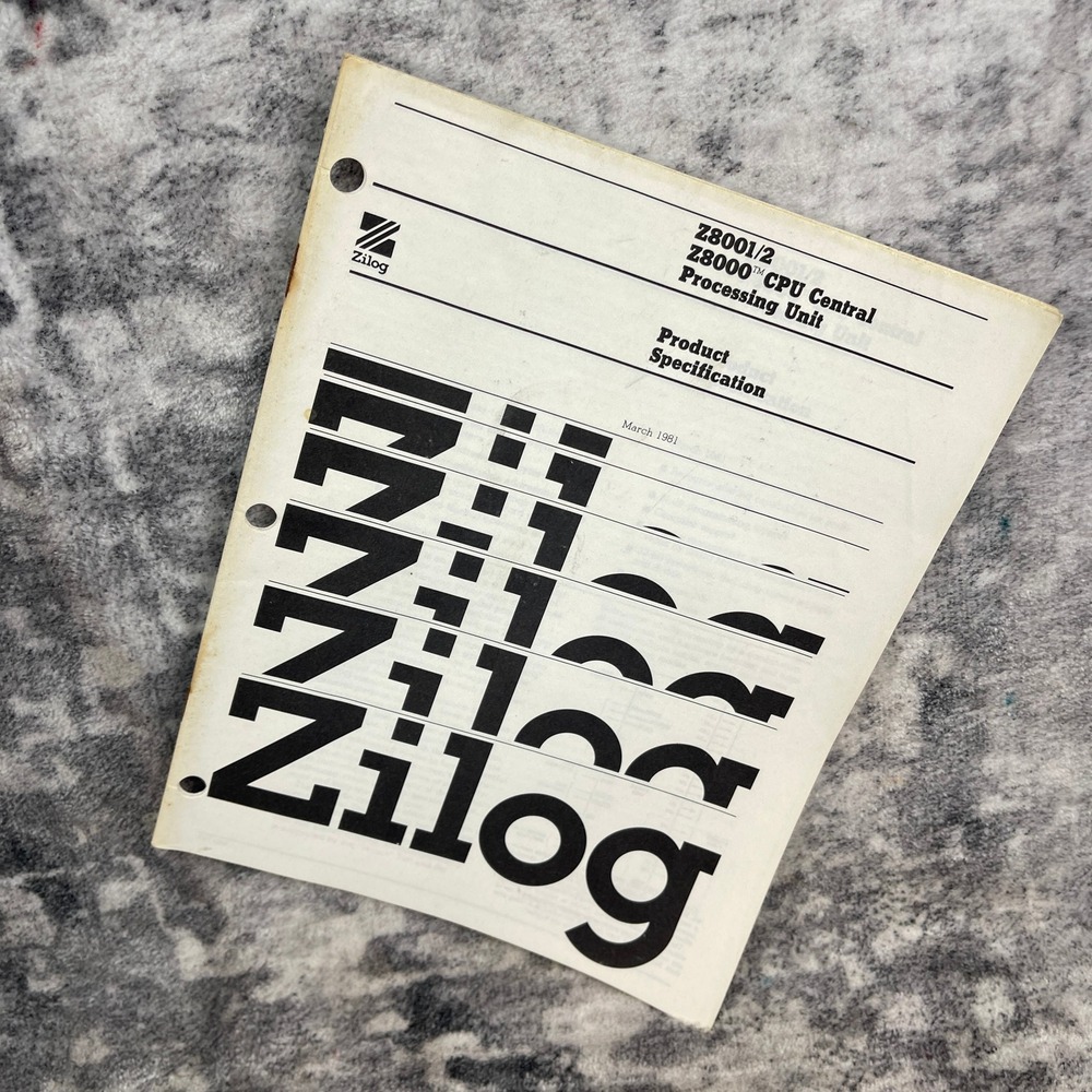 Zilog Z8001/2 Z8000 CPU Central Processing Unit Product Specification March 1981